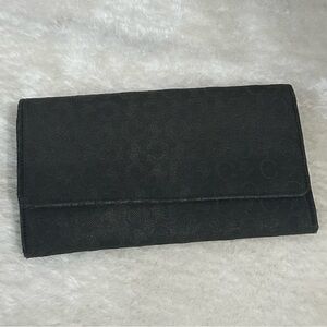 Vtg Celine Black Canvas Wallet